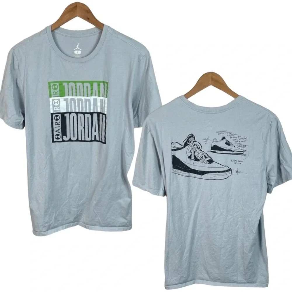 TS847 Mens Air JORDAN Shoe Brand Sneaker Head Collection T Shirt L
